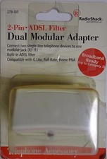 RadioShack 2-Pin ADSL Filter Dual Modular RJ-11 Adapter 279-105  -3  comprar usado  Enviando para Brazil