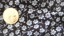 Tecido de poliéster algodão vintage AZUL FLORAL SOBRE PRETO 2-1/2 jardas/56" de largura comprar usado  Enviando para Brazil