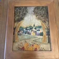 Vintage framed village for sale  Brick