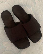 Black satin slippers for sale  UK