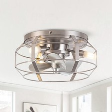 Controle remoto de ventilador de teto Parrot Uncle industrial 3 luzes gaiola de metal perfil baixo comprar usado  Enviando para Brazil