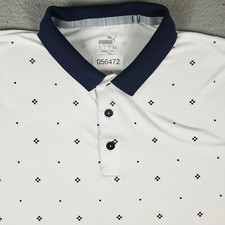 Camisa polo masculina Puma tamanho grande branca azul geométrica casual manga curta adulto comprar usado  Enviando para Brazil