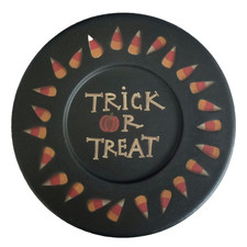 Prato decorativo vintage Donna branco truque ou deleite pintado milho doce Halloween comprar usado  Enviando para Brazil