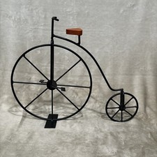 DECORAÇÃO PARA CASA Escultura de bicicleta à moda antiga decoração de metal preto e madeira ÓTIMO ESTADO!! comprar usado  Enviando para Brazil