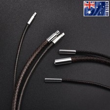 Colar de tecido preto 1.0/1.5/2/3/4mm corda cabo de couro aço inoxidável 40-80cm comprar usado  Enviando para Brazil
