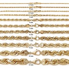 Colar de corrente de ouro amarelo 14k com corte de diamante sólido 16"-30" 1,5 mm a 12 mm, usado comprar usado  Enviando para Brazil
