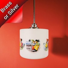 Luminária pendente vintage de vidro leitoso opalina para berçário infantil meados do século comprar usado  Enviando para Brazil