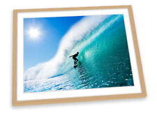 Surfista Onda Praia Surf Azul Framed Art impressão arte Foto Poster comprar usado  Enviando para Brazil