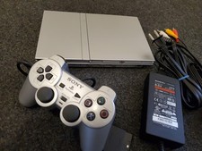 PACOTE de console Sony PlayStation 2 Slim - Prata acetinada SSCPH-79001 TESTADO LIMPO, usado comprar usado  Enviando para Brazil