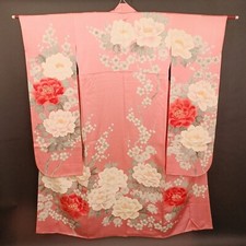 Kimono feminino furisode seda rosa feito no Japão japonês vintage tradicional comprar usado  Enviando para Brazil