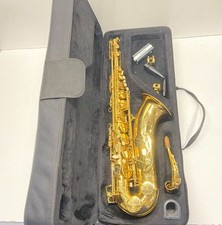 B EUA sax alto justo gravado em ouro com bocal ligadura palheta estojo rígido comprar usado  Enviando para Brazil