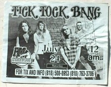 Panfleto de concerto vintage década de 1980 década de 1990 banda de cabelo punk rock - Tick Rock Bang (estação FM) comprar usado  Enviando para Brazil
