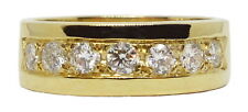 Pulseira de canal Lady's ouro amarelo 14K 7 pedras diamante natural 0,48 ct H SI tamanho 5,25 comprar usado  Enviando para Brazil