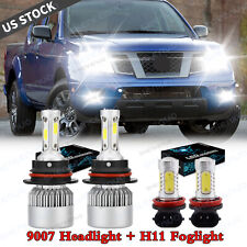 Farol de LED alto-baixo + lâmpadas de neblina 6000K para Nissan Frontier 2005-2018 4X comprar usado  Enviando para Brazil