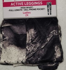 NOVA Leggings Elásticas Zone Pro ActiveWear Cintura Alta Celular Bolso Mármore 2X comprar usado  Enviando para Brazil