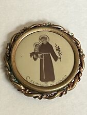 Broche/pin antigo tipo lata de bronze foto de Santo Antônio de Pádua com bebê Jesus comprar usado  Enviando para Brazil