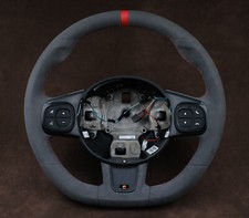 Volante personalizado Fiat 500 ABARTH 595 fundo plano Alcantara 12 horas vermelho comprar usado  Enviando para Brazil