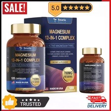 Usado, Complexo de magnésio 12 em 1 700mg - citrato de glicinato malato taurato 120 cápsulas presente comprar usado  Enviando para Brazil