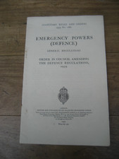 Ww2 emergency powers for sale  CHATTERIS