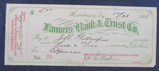 Usado, 1911 Henderson Kentucky Modern Machine & Vulcanizing Geo. Cheque bancário Ashby comprar usado  Enviando para Brazil