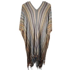 Usado, Poncho Missoni Itália malha franja cobertura metálico multicolorido boêmio resort comprar usado Usado, Poncho Missoni Itália malha franja cobertura metálico multicolorido boêmio resort comprar usado  Enviando para Brazil