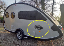 ADESIVO ADESIVO MINI TRAILER TEARDROP CARAVAN T & B COBRIR AMASSADOS PRATA PRETO X2 comprar usado  Enviando para Brazil
