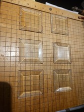 Usado, Antiga janela de vidro chanfrado com chumbo PEÇAS quadradas 6 peças LOTE #2 comprar usado  Enviando para Brazil