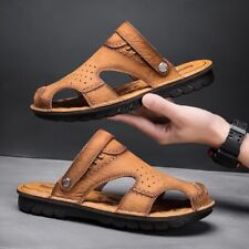 Usado, Sapatos casuais masculinos de couro genuíno sandálias confortáveis chinelos de praia ao ar livre  comprar usado  Enviando para Brazil