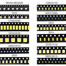 0805 1206 0603 3535 3528 2835 5630 5730 LED SMD diodo branco vermelho verde RGB UV 3V comprar usado  Enviando para Brazil