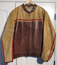 Jaqueta listrada Wilsons M Julian couro marrom café corrida motociclista 3XL masculina XXXL comprar usado  Enviando para Brazil