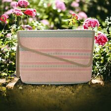 Bolsa de mão de palha tecida alça grande bolsa pastel costa boêmia MCM vintage anos 90 comprar usado  Enviando para Brazil