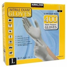 Luvas de exame de nitrilo Kirkland Signature tamanho (grande) 400 unidades comprar usado  Enviando para Brazil