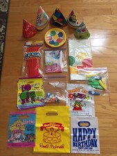 Lote de suprimentos diversos vintage para festa de aniversário infantil, usado comprar usado  Enviando para Brazil
