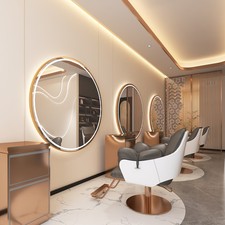 Konsola konsoleta fryzjerska barberska lustro 120x120 LED PRO okrągłe na sprzedaż  PL