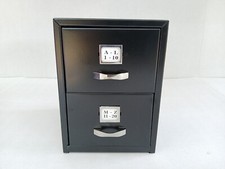 Mini armário de arquivos suporte organizador de cartão de visita com 2 gavetas metal estanho preto comprar usado  Enviando para Brazil