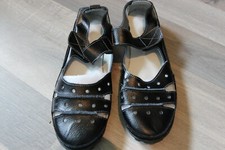 Sandales noires cuir d'occasion  Saint-Alban-Leysse