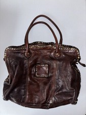 Bolsa Feminina Campomaggi Teodorano Couro Italiano Design Cravejado Marrom Grande comprar usado  Enviando para Brazil