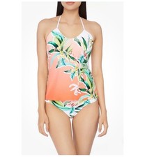 Novo com etiquetas $170 tamanho 10 TRINA TURK COSTA DE PRATA Tankini & Shirred Hipster Bottom comprar usado  Enviando para Brazil