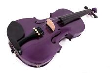 Violino elétrico/acústico roxo, grátis com estojo arco, parte traseira de bordo, parte superior de abeto comprar usado  Enviando para Brazil