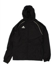 Jaqueta de chuva Adidas masculina com capuz Reino Unido 36 pequena preta poliamida BD10, usado comprar usado  Enviando para Brazil