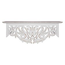 Elegante prateleira de parede estilo country francês | Madeira branca desgastada | 50 x 15 x 20 cm comprar usado  Enviando para Brazil
