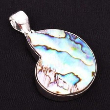 Usado, Pingente feminino Abalone Shell pedra preciosa feito à mão joia presente 2,04" AP-76116 comprar usado  Enviando para Brazil