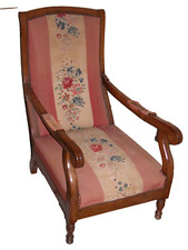 Poltroncina legno stoffa usato  Torino