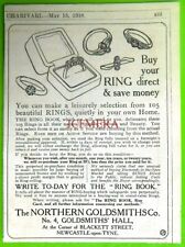Anéis de joias NORTHERN GOLDSMITHS Co WW1 ADVERT pequeno anúncio com estampa vintage 683/10 comprar usado  Enviando para Brazil