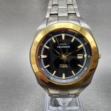 Usado, Relógio Technos masculino 38mm mostrador preto data de dois tons titânio redondo T9577 nova bateria comprar usado  Enviando para Brazil