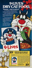 Comida seca 9-Lives - Comida de gato 1980 revista anúncio impresso década de 1980 comprar usado  Enviando para Brazil