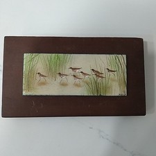 Sandpipers pintados à mão em metal arte de parede poole assinada comprar usado  Enviando para Brazil