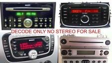 FORD SONY 6000 CD MP3 4500 DAB 6 DISCOS SERVIÇO DE DECODIFICAÇÃO DE CÓDIGO DE RÁDIO, MONDEO, FIESTA, KA comprar usado  Enviando para Brazil