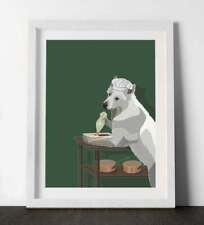 Estampa desenhada à mão para cachorro Shepherds Pie Chef (pastor suíço alemão/branco alsaciano) comprar usado  Enviando para Brazil
