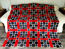 Colcha PRIMITIVA Vintage 1800 Azul Índigo TURQUIA VERMELHA Algodão Costurado à Mão 72x84 comprar usado  Enviando para Brazil